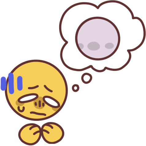 A distressed person with a thought bubble next to them, in the thought bubble is another featureless person.